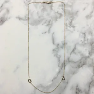 14K Floating Initial Necklace