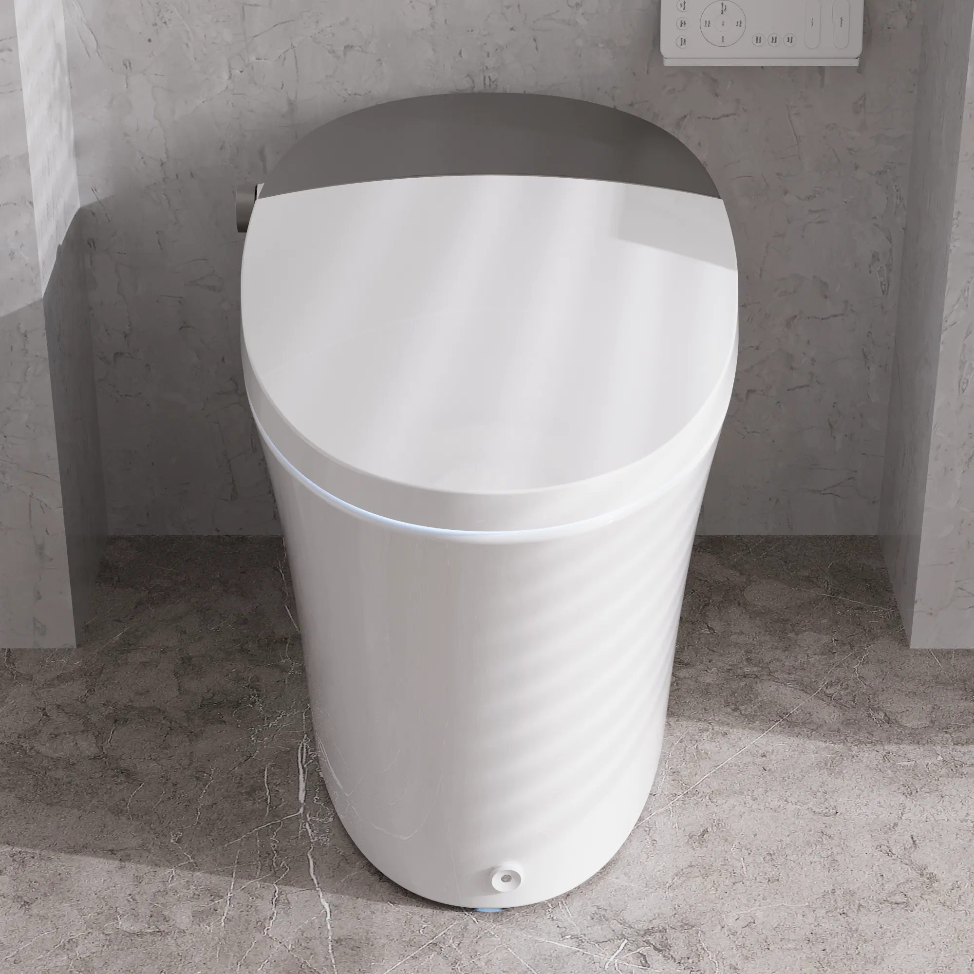 DeerValley DV-1S0150/DV-1S0150-V3 Tankless Smart Toilet,Off-seat Auto Flush,Foot Kick Flush,Night Light,Modern Elongated Toilet with Warm Water