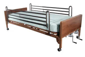 Drive Medical 15003bv-pkg-2 Multi Height Manual Hospital Bed with Full Rails and Foam Mattress