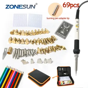 Hot Foil Stamping Soldering Iron Carving Pyrography Tool Wood Embossing Burning Soldering Pen Set Welding Tips Kit