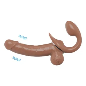 Nude Thrusting Dildo | Strapless 6" | Double Head Function | Silicone | Telescopic | USB