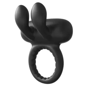 Ramrod Rabbit Vibrating Cock Ring Black