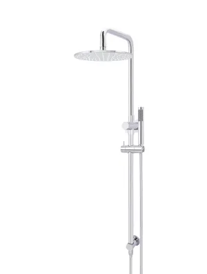 Round Combination Shower Rail, 300mm Rose, Single Function Hand Shower - Polished Chrome